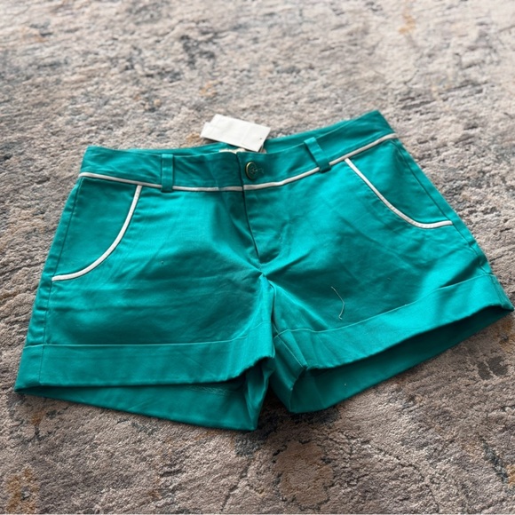 Banana Republic Ryan Fit Shorts Womens Size 2 Low Rise Stretch Cuffed Teal NWT - Picture 1 of 6